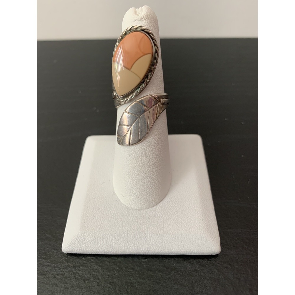 Vintage Navajo Sterling Silver Spiny Oyster Ring Size 8 Adjustable RARE!